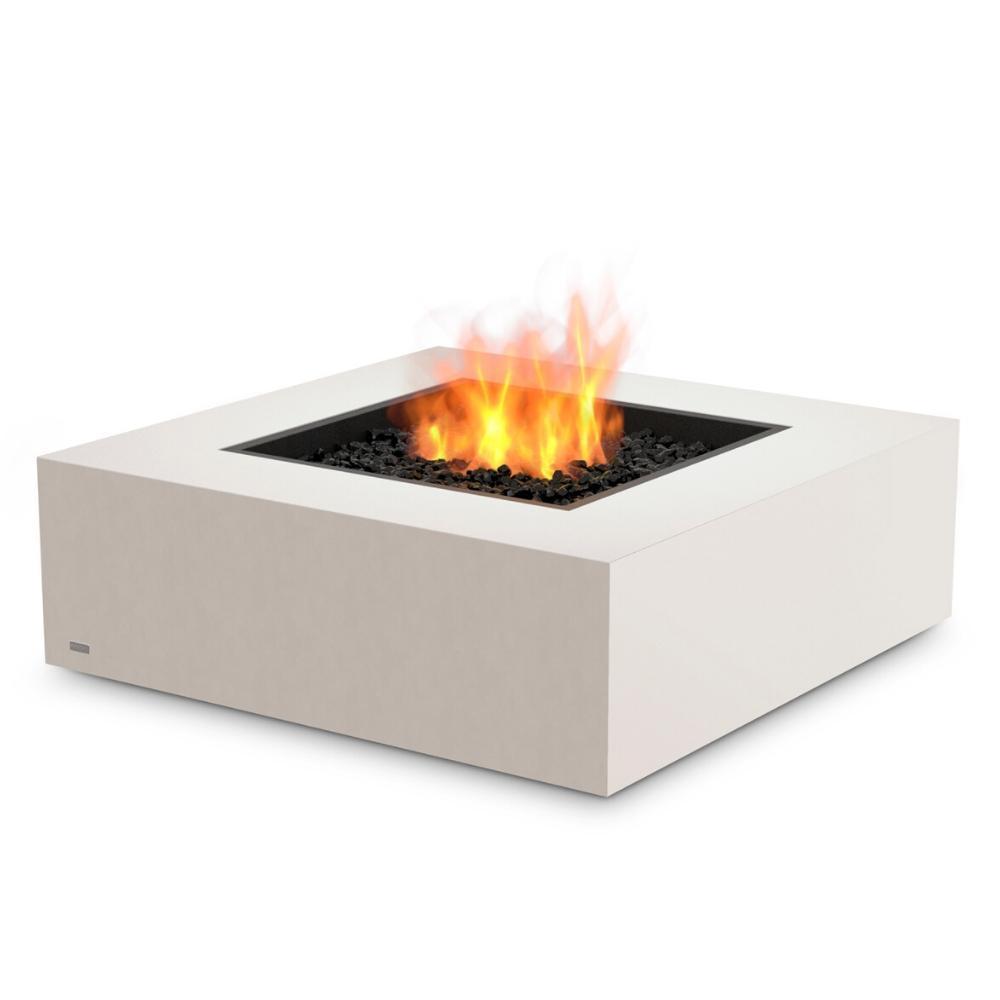 EcoSmart Fire Base 40 Square Concrete Gas Fire Pit Table in Bone