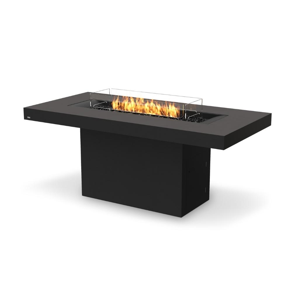 EcoSmart Fire Gin 90 Bar 52&quot; Rectangular Concrete Fire Pit Table in Graphite