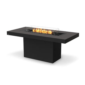 EcoSmart Fire Gin 90 Bar 52" Rectangular Concrete Fire Pit Table in Graphite