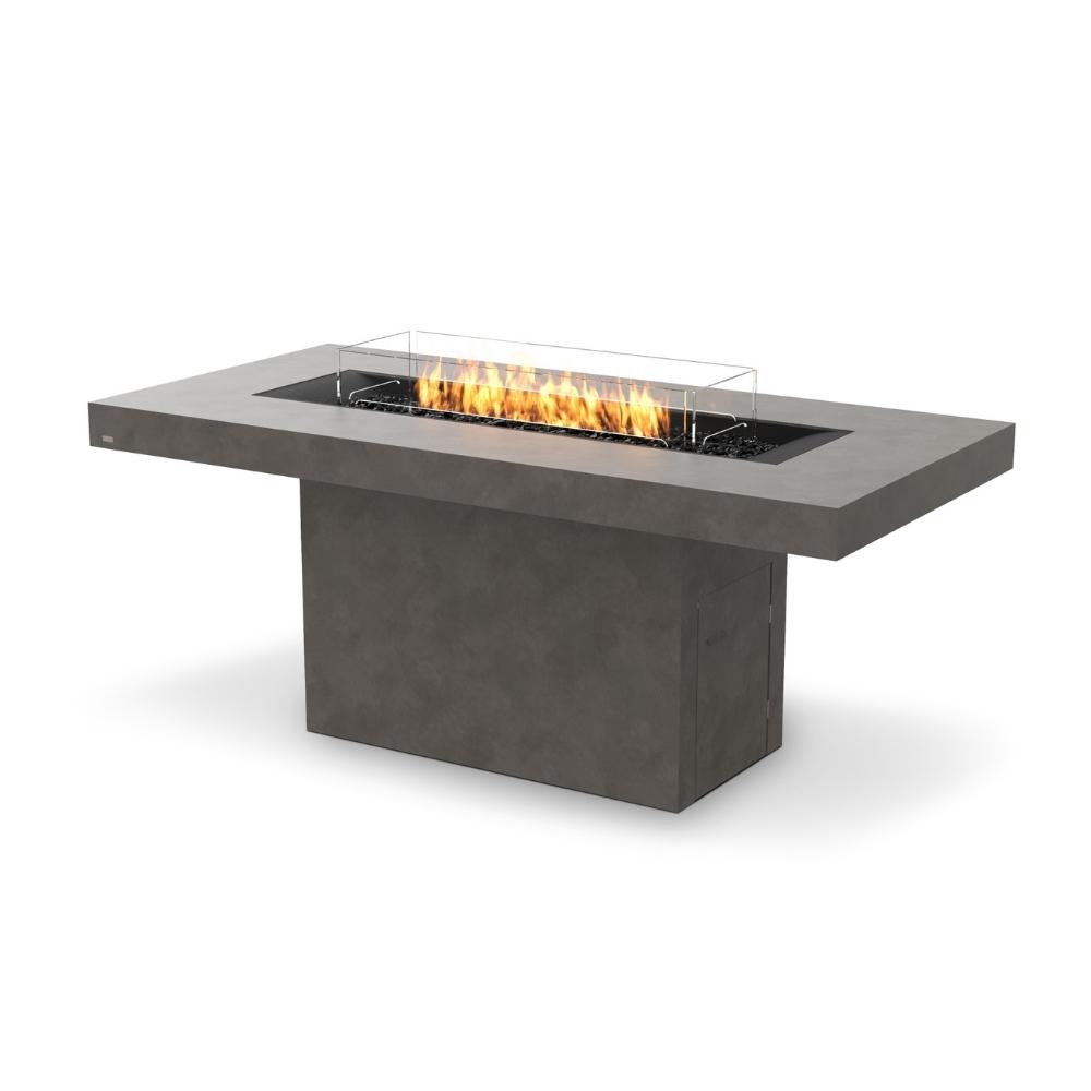 EcoSmart Fire Gin 90 Bar 52&quot; Rectangular Concrete Fire Pit Table in Natural