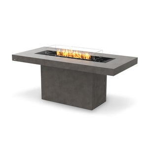 EcoSmart Fire Gin 90 Bar 52" Rectangular Concrete Fire Pit Table in Natural