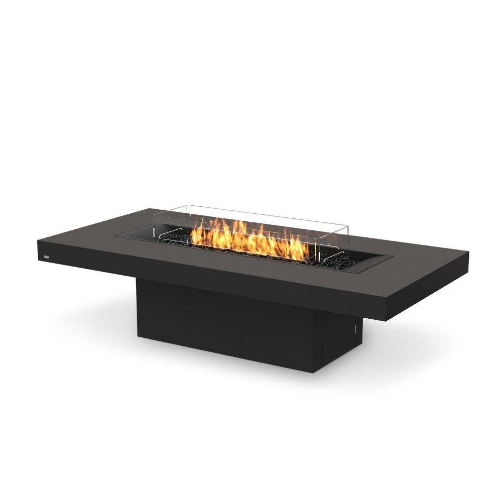 EcoSmart Fire Gin 90 Chat 52&quot; Rectangular Concrete Fire Pit Table in Graphite