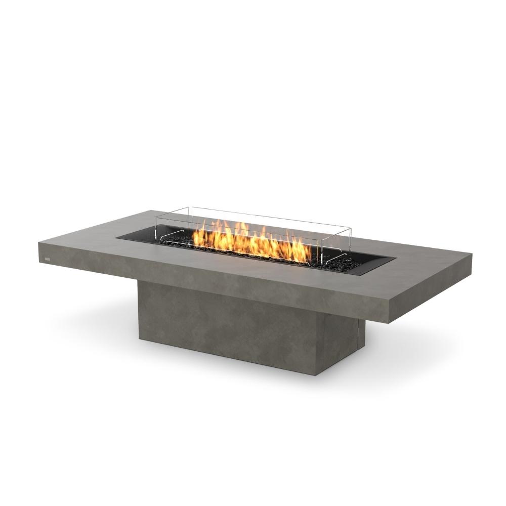 EcoSmart Fire Gin 90 Chat 52&quot; Rectangular Concrete Fire Pit Table