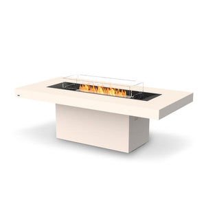 EcoSmart Fire Gin 90 Dining 52" Rectangular Concrete Fire Pit Table in Bone