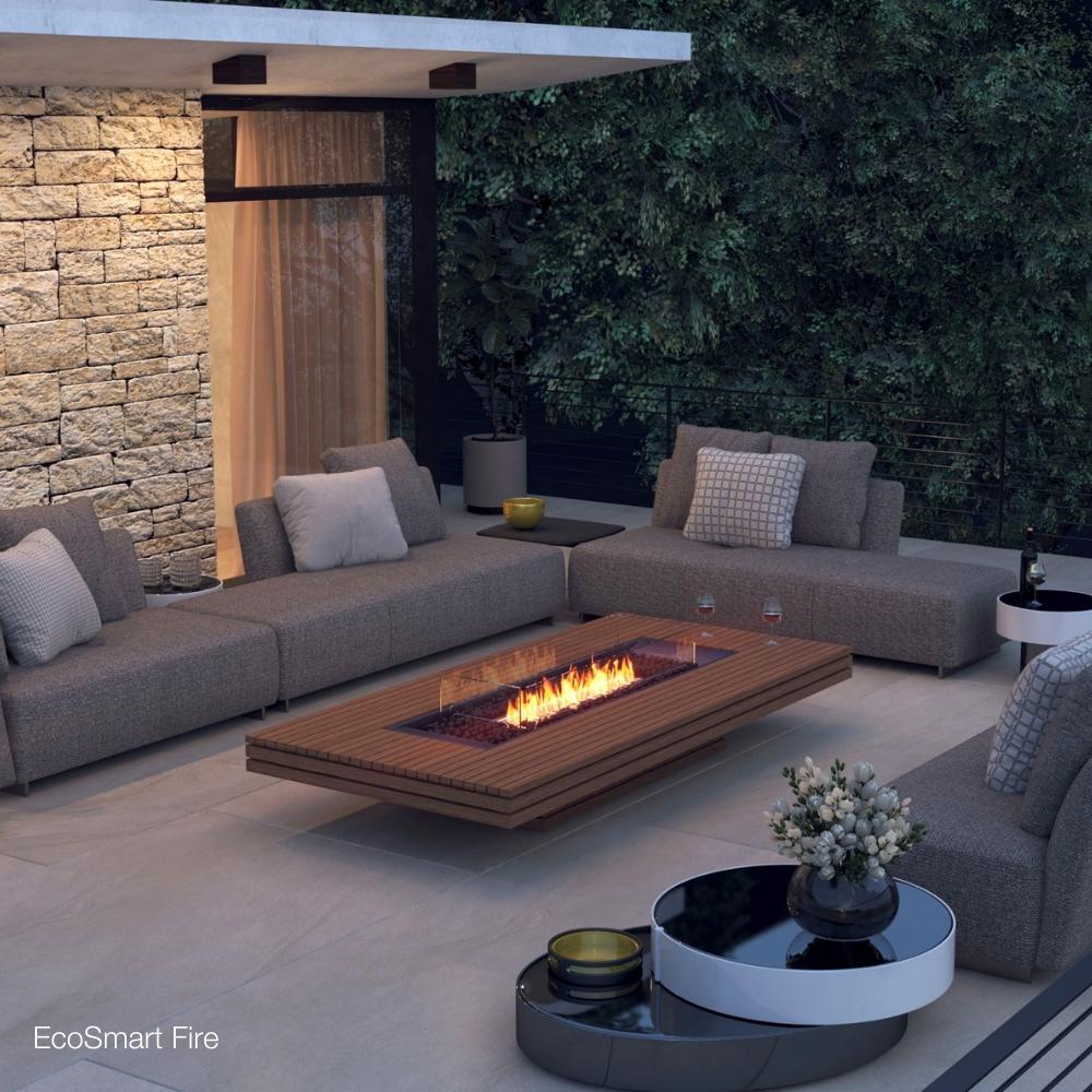 EcoSmart Fire Gin 90 Low 52" Rectangular Concrete Fire Pit Table
