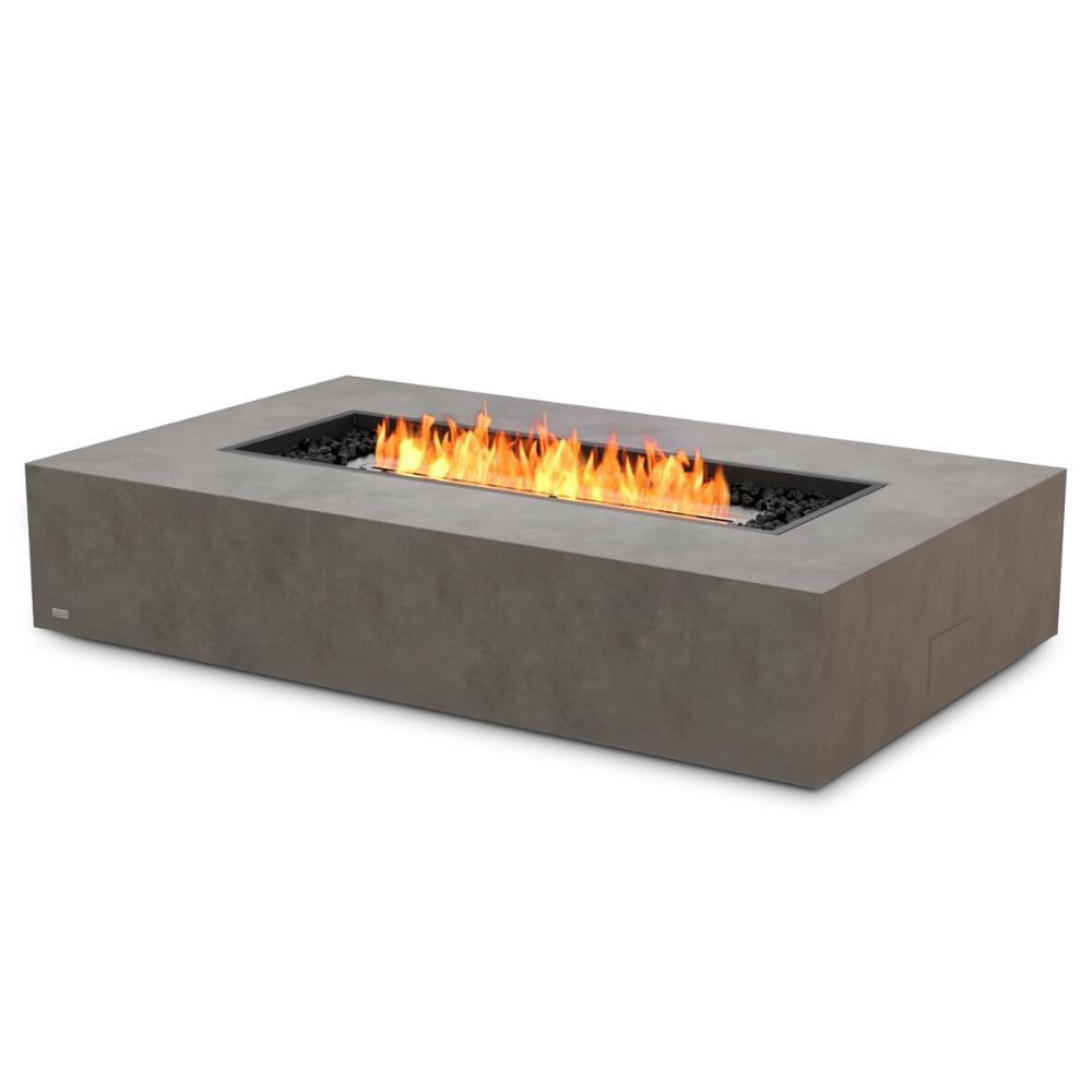 EcoSmart Fire Wharf 65&quot; Rectangular Concrete Gas Fire Pit Table