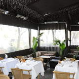 ElectricSchwank Infrared Electric Heaters Wall Mounted in Dining Area - close-up view