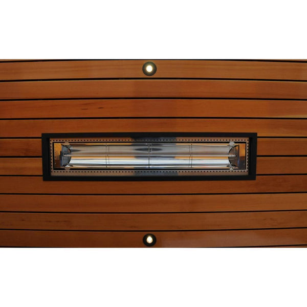 ElectricSchwank Flush Mounted Infrared Electric Heater with Black Frame - close-up view