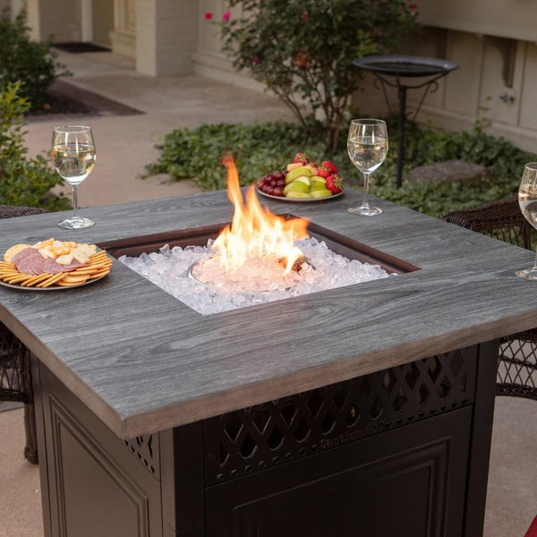 Endless Summer DualHeat Dakota 38" LP Fire Pit Table with Food and Drinks