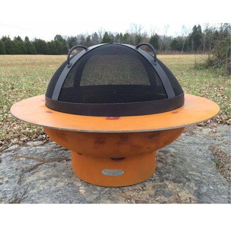 Fire Pit Art 27.5" Artisan Spark Screen with Saturn Fire Pit