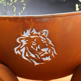 Lion Design of Fire Pit Art Africa's Big Five - alternate view