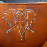 Elephant Design of Fire Pit Art Africa's Big Five - angle view
