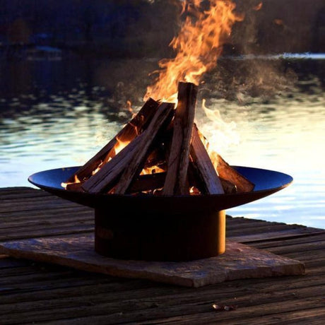 Fire Pit Art Asia - 36"  With Burning Logs