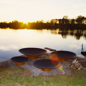 Fire Pit Art Asia Series Handcrafted Carbon Steel Fire Pits by the Lake