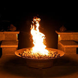 Fire Pit Art Asia - 36" Handcrafted Carbon Steel Gas Fire Pit - side view