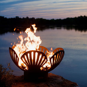 Fire Pit Art Barefoot Beach 42-Inch Handcrafted Carbon Steel Fire Pit by the Lake
