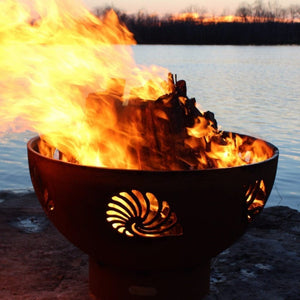 Wood Burning Fire Pit - Fire Pit Art Beachcomber - 36" Steel Fire Pit (BEACH)