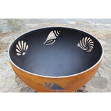 Wood Burning Fire Pit - Fire Pit Art Beachcomber - 36" Steel Fire Pit (BEACH) - lifestyle view