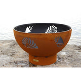 Wood Burning Fire Pit - Fire Pit Art Beachcomber - 36" Steel Fire Pit (BEACH) - installation view