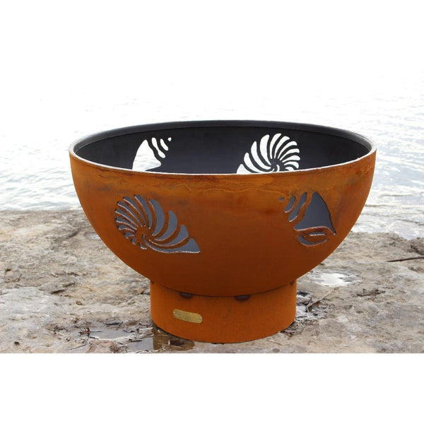Wood Burning Fire Pit - Fire Pit Art Beachcomber - 36" Steel Fire Pit (BEACH) - installation view