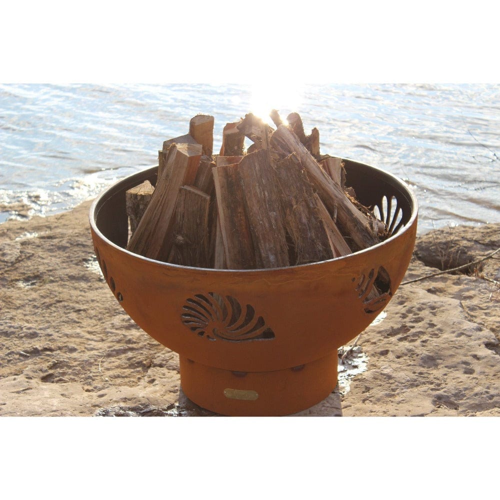 Wood Burning Fire Pit - Fire Pit Art Beachcomber - 36&quot; Steel Fire Pit (BEACH)
