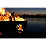 Wood Burning Fire Pit - Fire Pit Art Beachcomber - 36" Steel Fire Pit (BEACH) - room setting