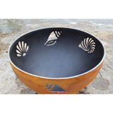 Fire Pit Art Beachcomber - 36" Handcrafted Carbon Steel Gas Fire Pit - detail view