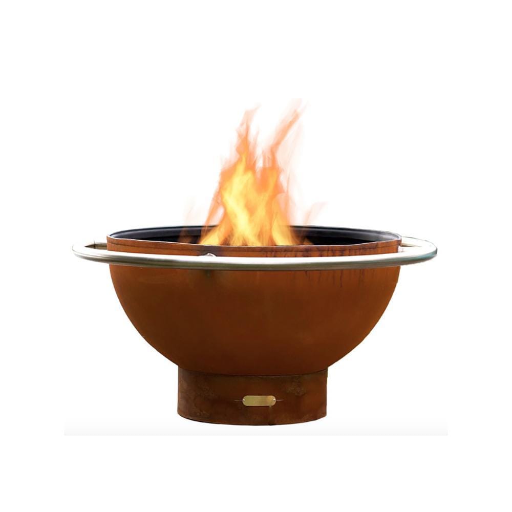 Fire Pit Art Bella Luna - 36&quot; Handcrafted Carbon Steel Gas Fire Pit