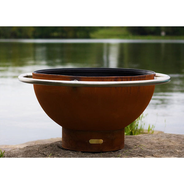 Fire Pit Art Bella Luna 48-Inch Handcrafted Carbon Steel Fire Pit No Flame