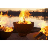 Wood Burning Fire Pit - Fire Pit Art Crater - 36" Steel Fire Pit (CTR) - side view