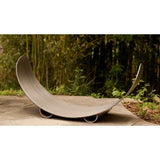 Fire Pit Art Crescent Log Rack in Stainless Steel (CRLR-Stainless) - side view