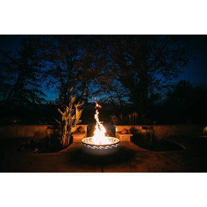 Fire Surfer by Fire Pit Art - 30" Handcrafted Stainless Steel Fire Pit In A Landscape Scenery