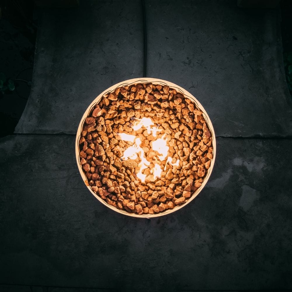 Fire Pit Art Fire Surfer 30-Inch Portable Handcrafted Stainless Steel Gas Fire Pit Top View