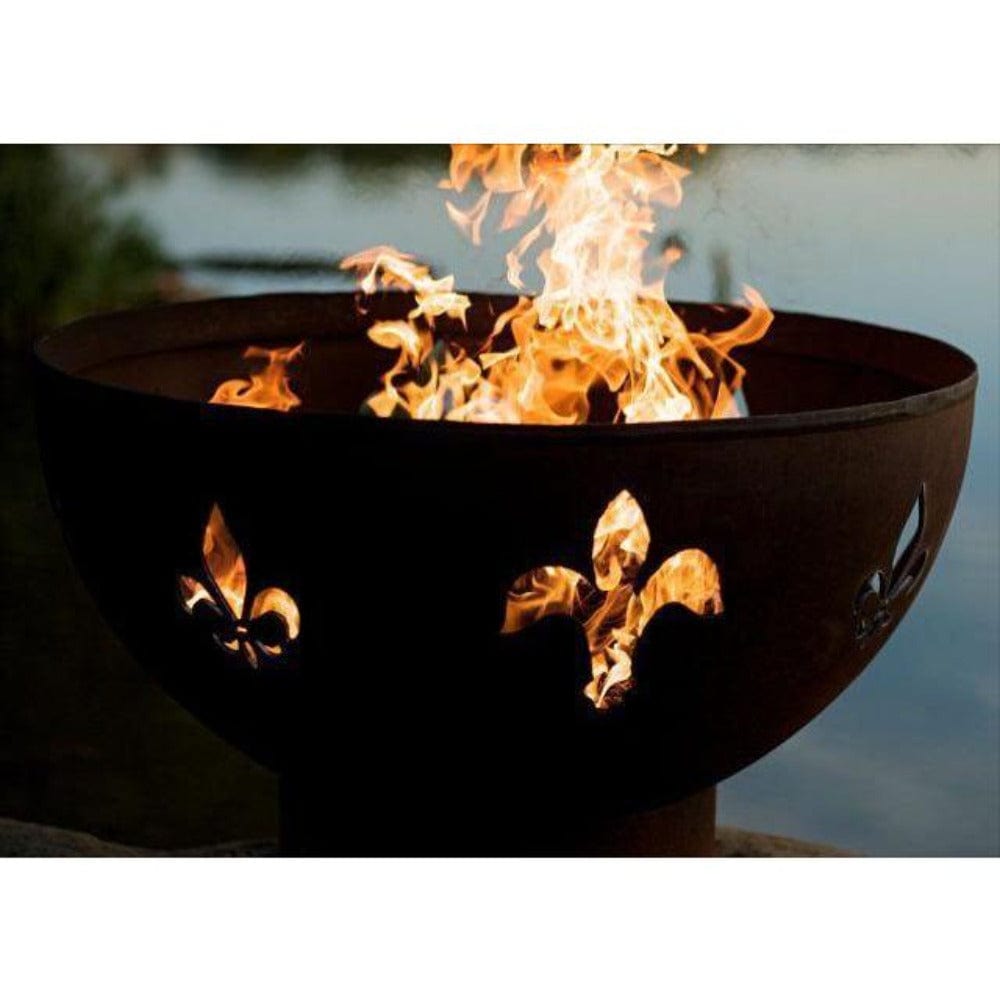 Wood Burning Fire Pit - Fire Pit Art Fleur De Lis - 36" Steel Fire Pit (FDL) - installation view