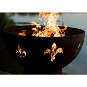 Wood Burning Fire Pit - Fire Pit Art Fleur De Lis - 36" Steel Fire Pit (FDL)