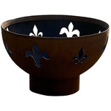 Wood Burning Fire Pit - Fire Pit Art Fleur De Lis - 36" Steel Fire Pit (FDL) - alternate view