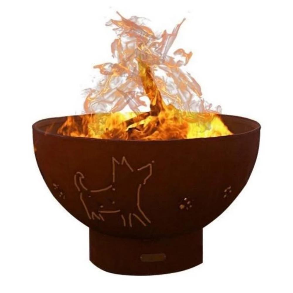 Wood Burning Fire Pit - Fire Pit Funky Dog - 36&quot; Steel Fire Pit (FDOG)