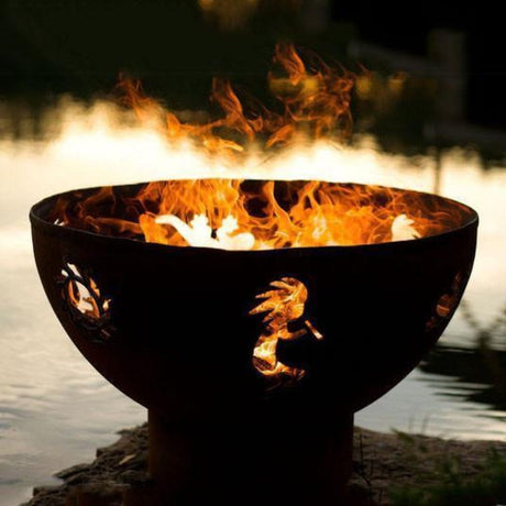 Wood Burning Fire Pit - Fire Pit Art Kokopelli - 36" Steel Fire Pit (KO)
