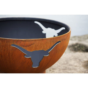 Fire Pit Art Longhorn 36-Inch Handcrafted Carbon Steel Gas Fire Pit Design Close Up