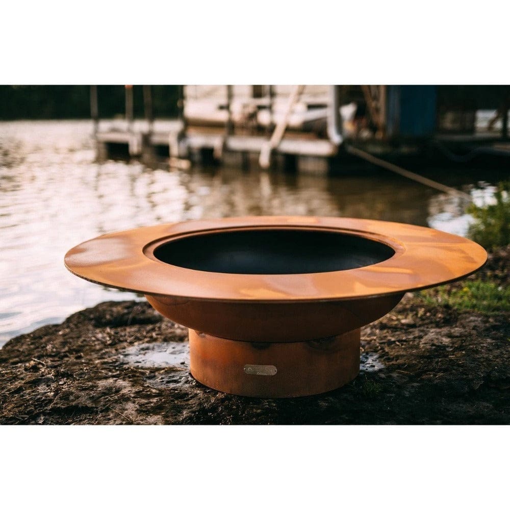 Fire Pit Art Magnum 54-Inch Handcrafted Carbon Steel Gas Fire Pit by the Docks