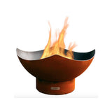 Fire Pit Art Manta Ray - 36" Handcrafted Carbon Steel Fire Pit (MR) Close-Up Shot Beside A Lake