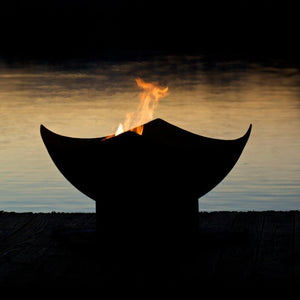 Fire Pit Art Manta Ray - 36" Handcrafted Carbon Steel Fire Pit (MR) Silhouette