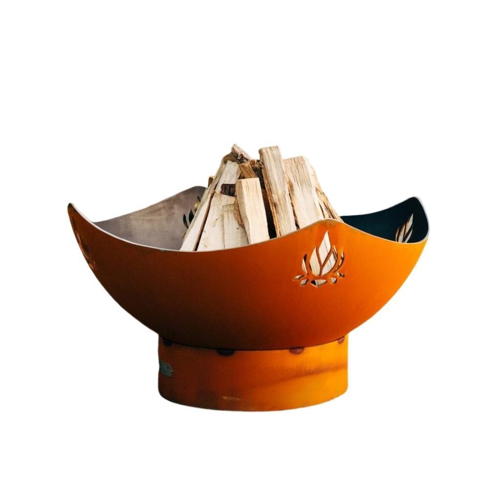Fire Pit Art Namaste - 36&quot; Handcrafted Carbon Steel Fire Pit