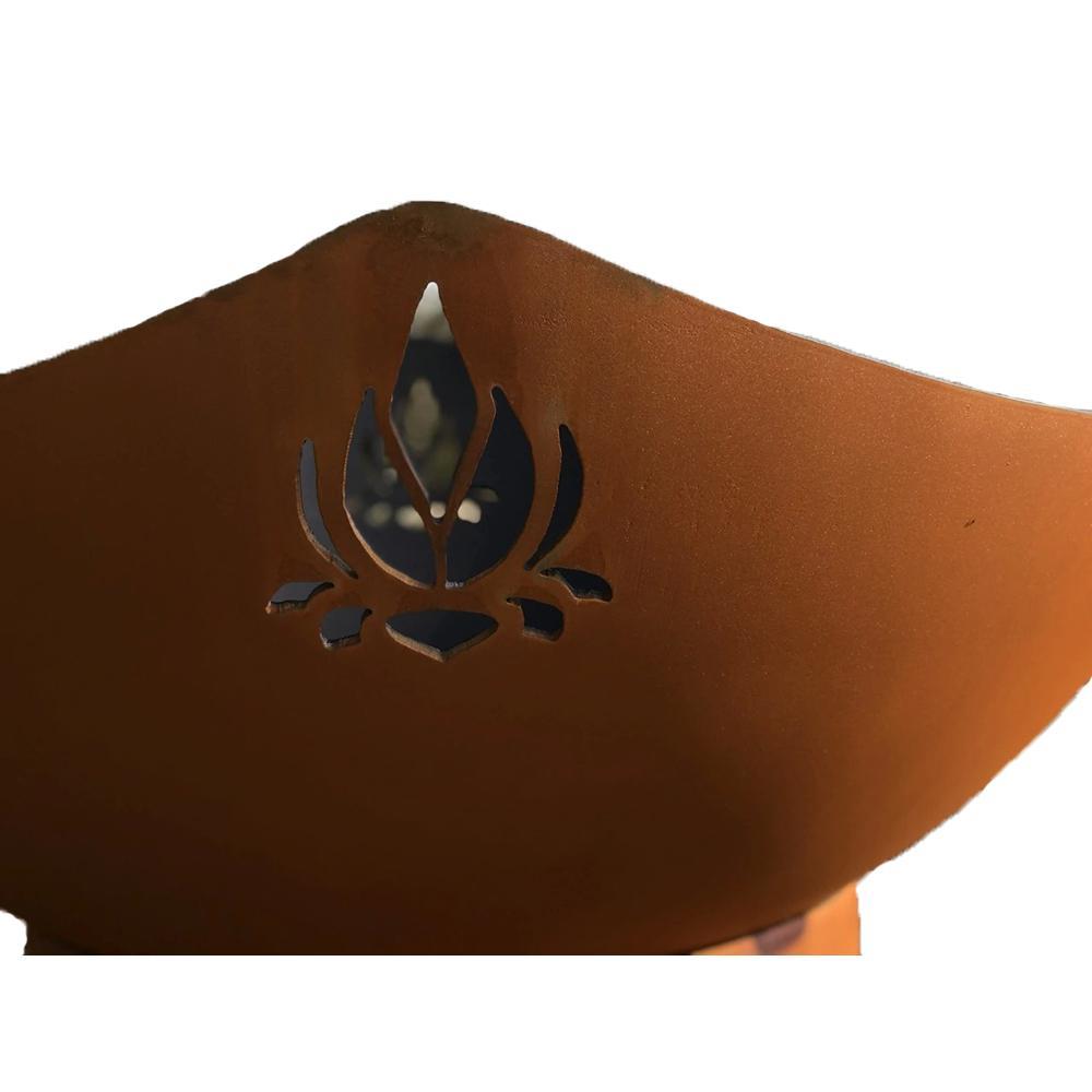 Fire Pit Art Namaste - 36" Handcrafted Carbon Steel Gas Fire Pit