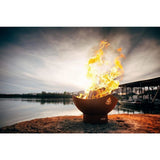 Fire Pit Art Namaste - 36" Handcrafted Carbon Steel Gas Fire Pit Outdoors