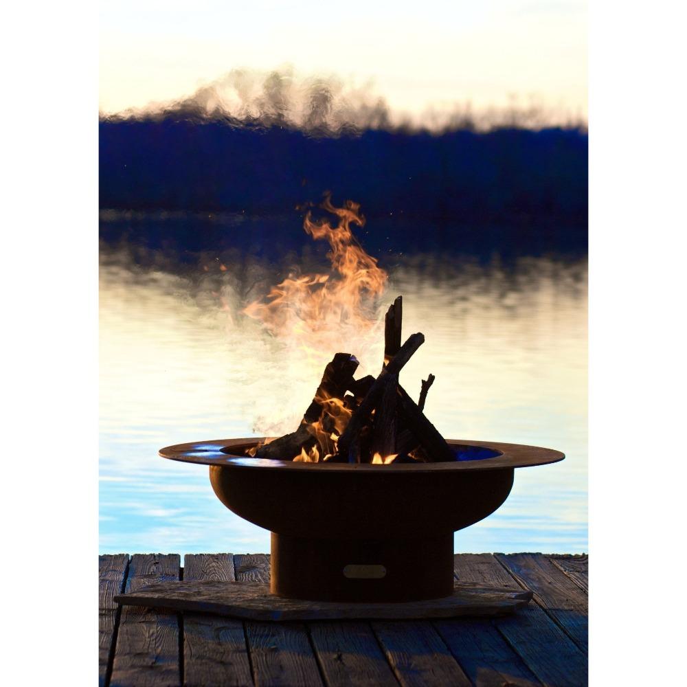 Fire Pit Art Saturn - 40" Handcrafted Carbon Steel Fire Pit (SAT)