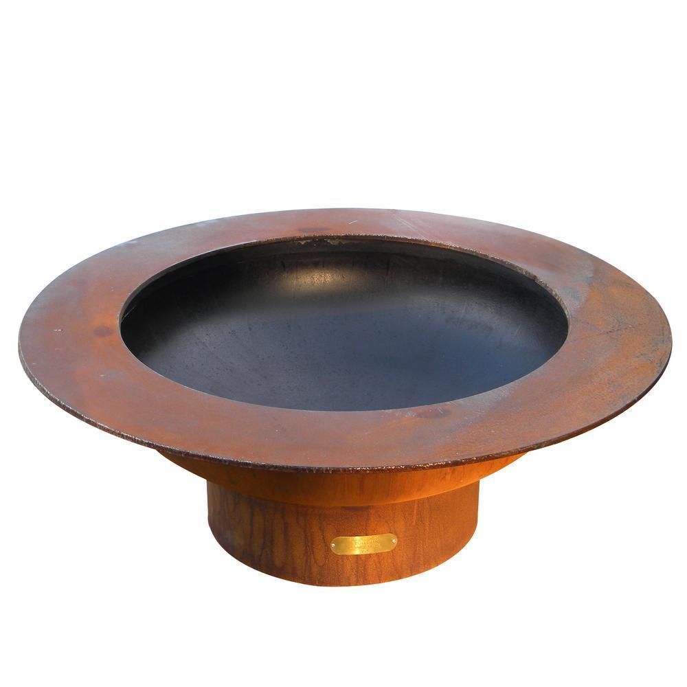 Fire Pit Art Saturn - 40&quot; Handcrafted Carbon Steel Gas Fire Pit