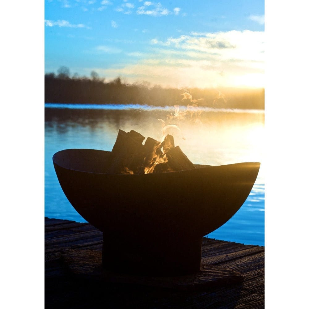 Fire Pit Art Scallops - 36&quot; Steel Fire Pit (SC) Silhouette Shot
