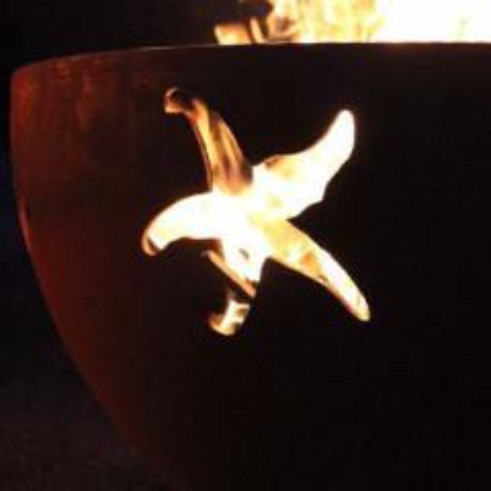 Fire Pit Art Sea Creatures - 36&quot; Handcrafted Carbon Steel Fire Pit (SEA) Star Fish Design