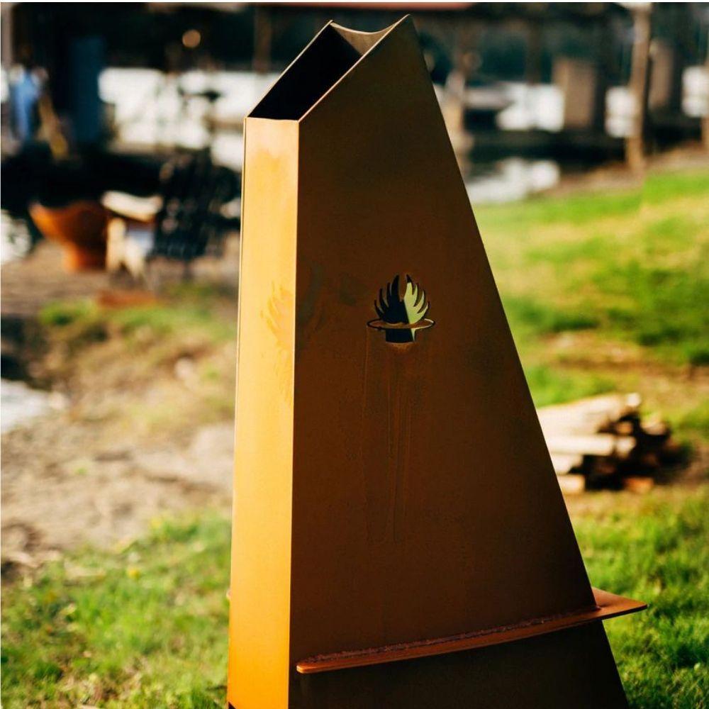 Fire Pit Art Vesuvius 21” Handcrafted Carbon Steel Fire Pit back view